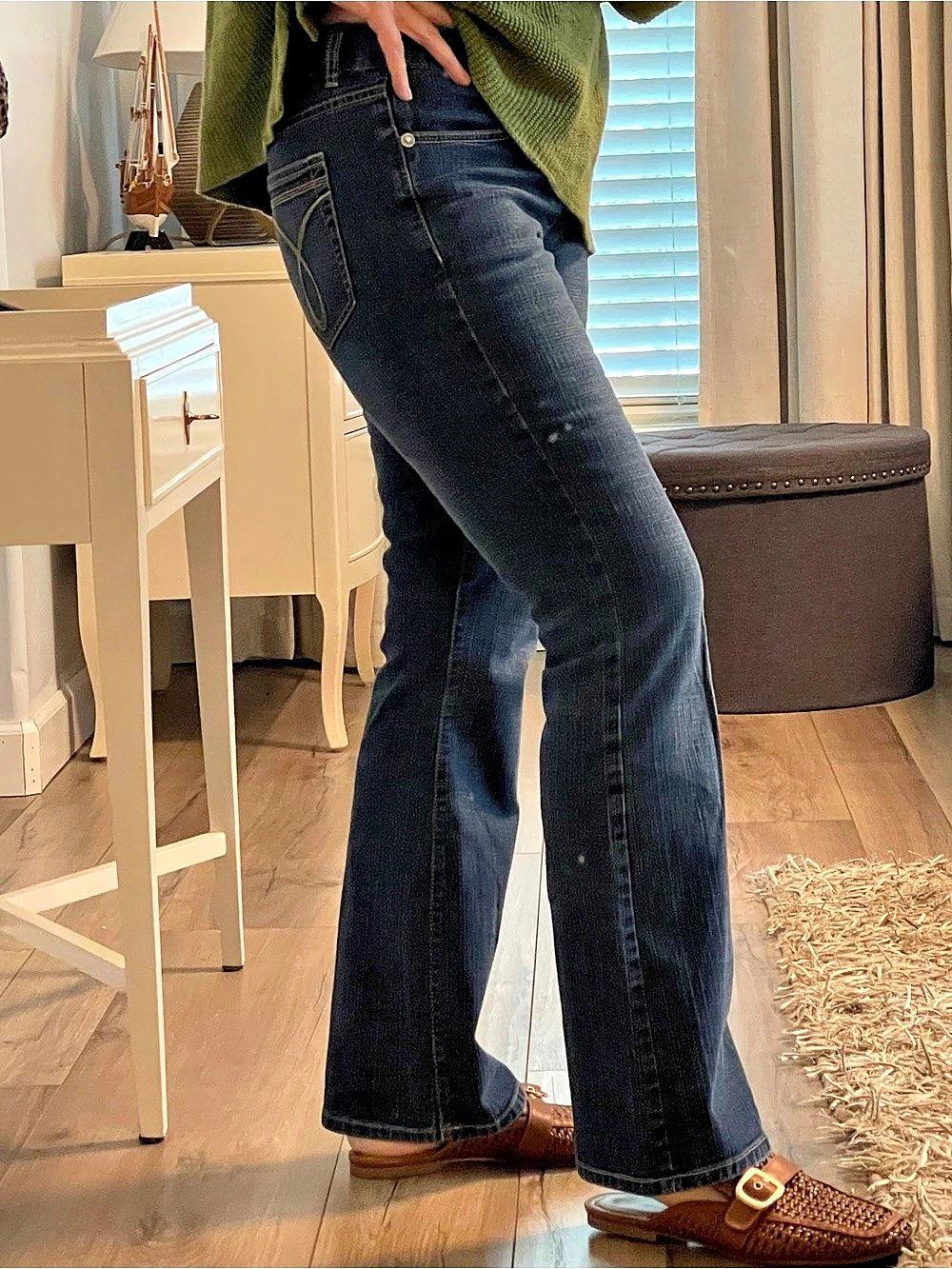Calvin Klein Jeans Women's Flare Jeans Waist 6 Blue Y2K